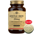Solgar Gentle Iron (Iron Bisglycinate) 20mg - 90 Vegetable Capsules