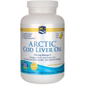 Arctic Cod Liver Oil, 750mg Omega 3 (Lemon) - 90 softgels