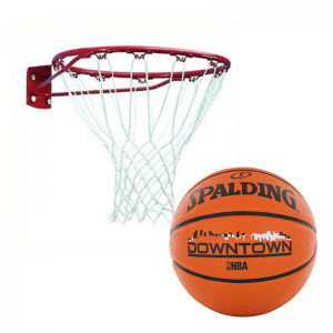  Home Basketball Ring & Net Set + Spalding Basketball
