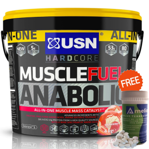 USN Muscle Fuel Anabolic All in One Lean Muscle Gain Shake Powder Protein 4kg + Free Tribulus 60 tabs
