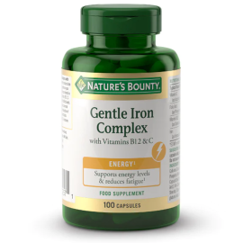 Nature's Bounty Gentle Iron Complex with Vitamins B12 and C Capsules -100 caps