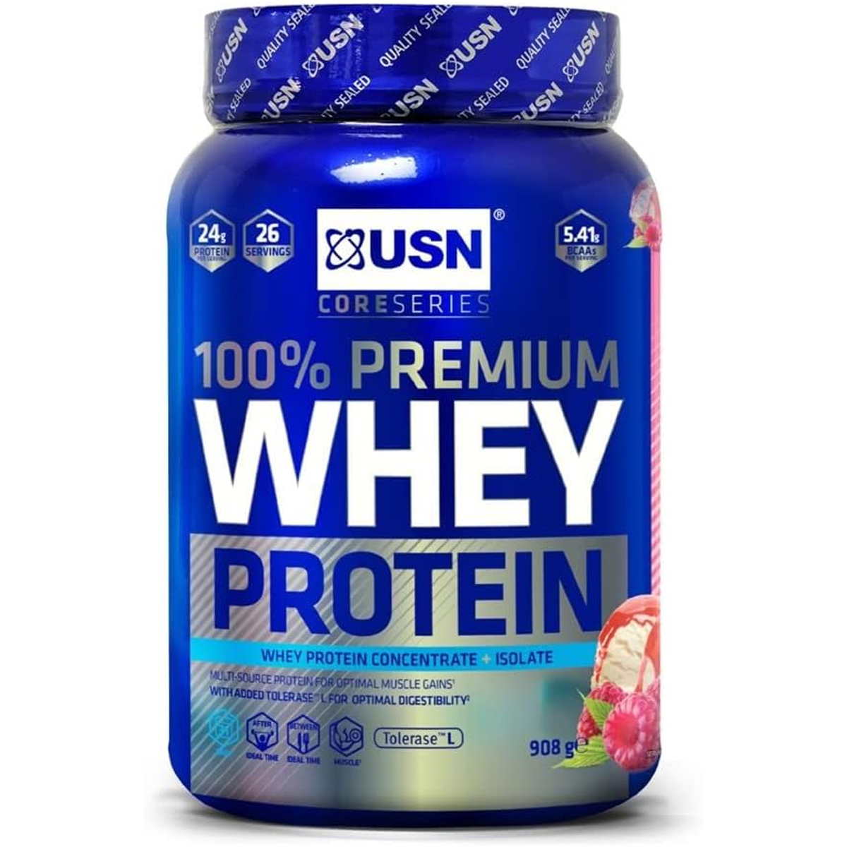 USN 100% Premium Whey Protein Concentrate + Isolate 908g (BBE 08/24)